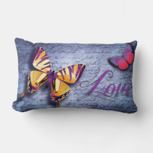 Coussin Rectangle Papillon Aimer Purple Pink Jeu Décoratif