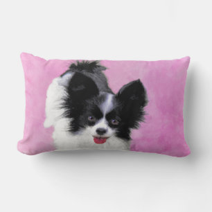 Coussin Rectangle Papillon (Blanc et Noir) Peinture - Art de Chien