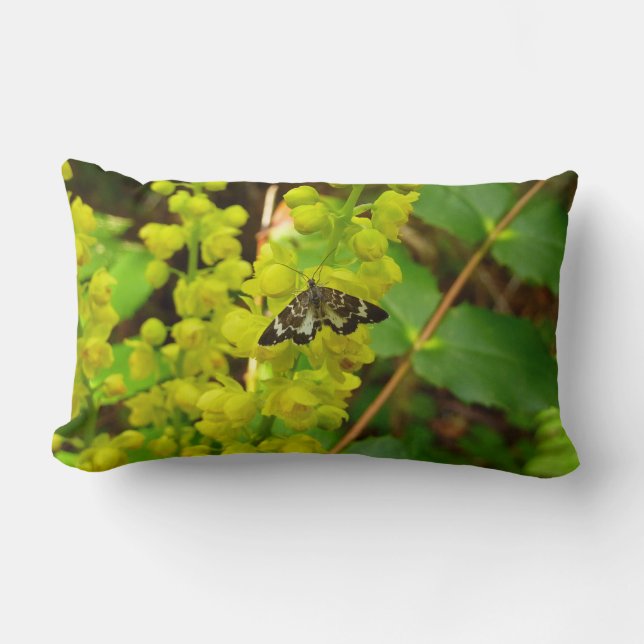 Coussin Rectangle Papillon de Redwood et fleurs sauvages de raisin d (Recto)