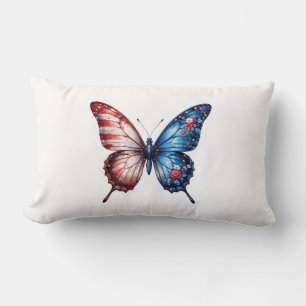 Coussin Rectangle Papillon du drapeau américain