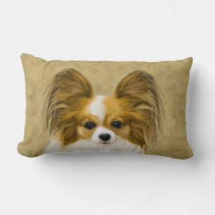 Coussin Rectangle Papillon (Hound Tri) Peinture - Art Chien original