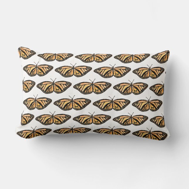 Coussin Rectangle Papillon Monarque Peinture de Throw Pillow (Recto)