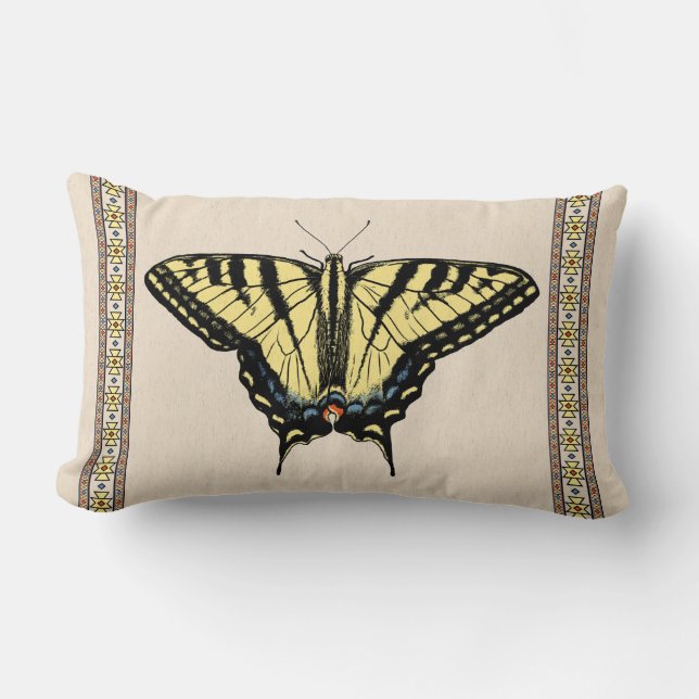 Coussin Rectangle Papillon Swallowtail Jaune du Sud-Ouest (Recto)