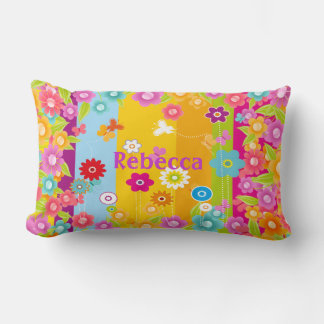 Coussin Rectangle papillons et fleurs personnalisés