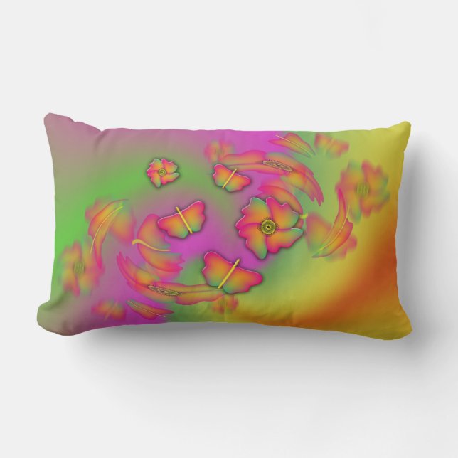 Coussin Rectangle Papillons & Fleurs (Recto)