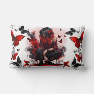 Coussin Rectangle Papillons gothiques & fantaisie féminine