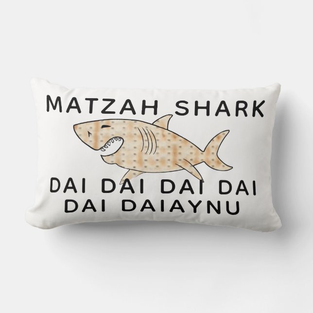 Coussin Rectangle Pâque 13 x 21 Daiaynu Matzah Requin (Recto)