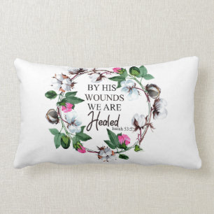Coussin Rectangle Par ses blessures nous sommes guéris 53:5 d'Isaïe
