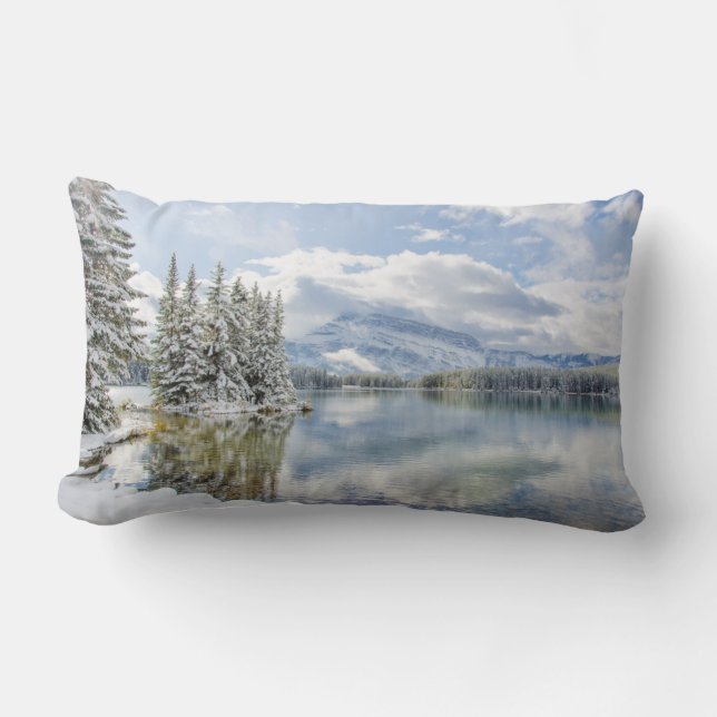 Coussin Rectangle Parc national Banff en hiver (Recto)