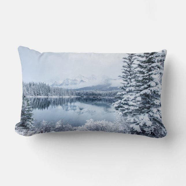 Coussin Rectangle Parc national Banff en hiver (Recto)