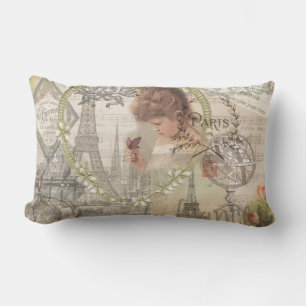 Coussin Rectangle Paris France Jolie Fille Douce Tour Eiffel
