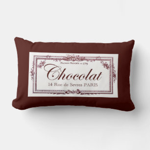 Coussin Rectangle Paris France Maison du Chocolat Boutique Vins Flor