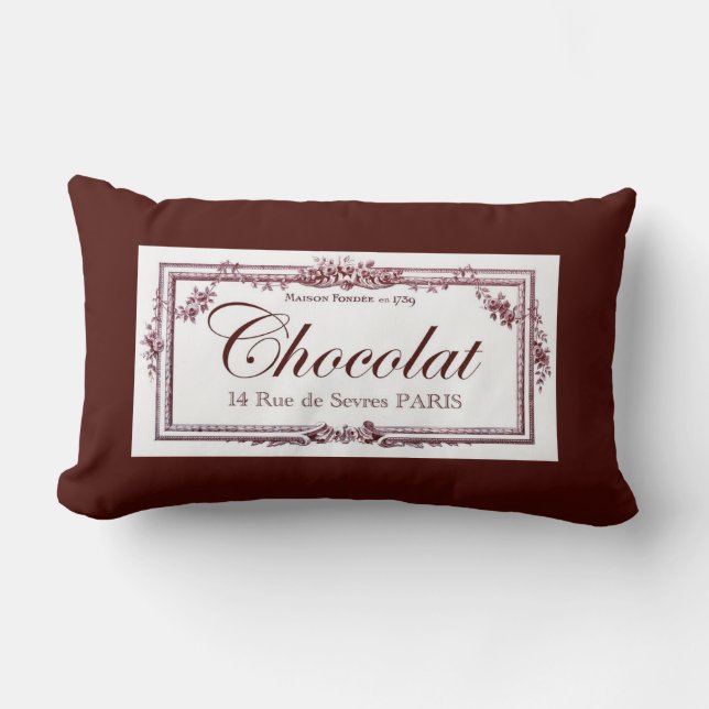 Coussin Rectangle Paris France Maison du Chocolat Boutique Vins Flor (Recto)