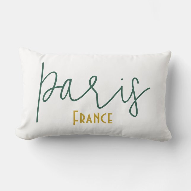 Coussin Rectangle Paris, France Souvenir (Recto)