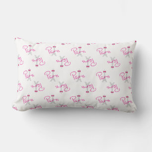 Coussin Rectangle Paris, Tour Eiffel avec Bow rose