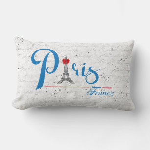 Coussin Rectangle Paris Tour Eiffel French élégant Lumbar Pill