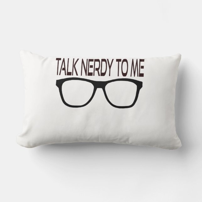 Coussin Rectangle Parlez-moi Nerdy avec des lunettes de Geek noir (Recto)