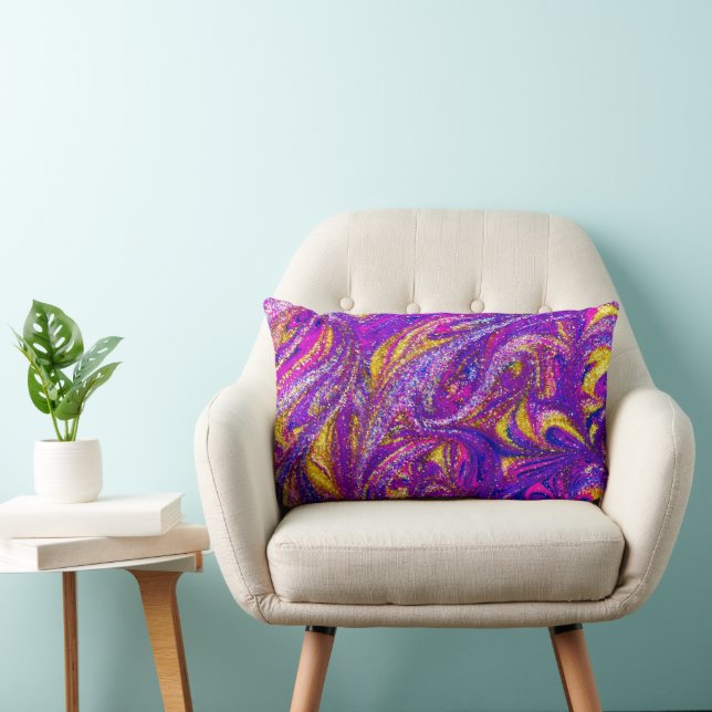 Coussin Rectangle Parties scintillant abstraite moderne violet lomba (Chaise)