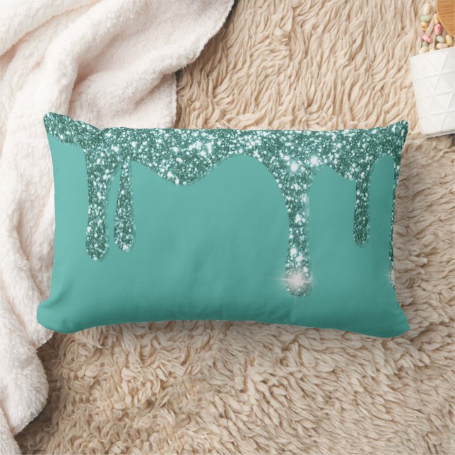 Coussin Rectangle Parties scintillant Aqua Turquoise Driving (Couverture)