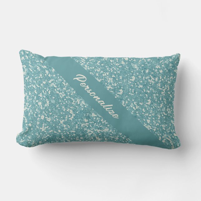 Coussin Rectangle Parties scintillant Bleue tendance Personnalisée D (Recto)
