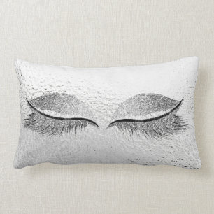 Coussin Rectangle Parties scintillant d'argent : le maquillage en ve