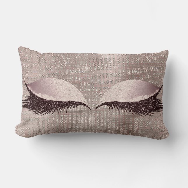Coussin Rectangle Parties scintillant des cils de l'oeil Glam Make U (Recto)