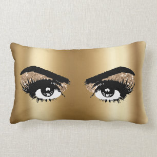Coussin Rectangle Parties scintillant d'huile d'or Eyes