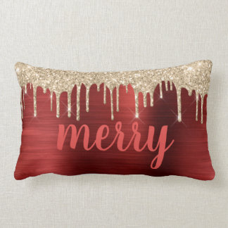 Coussin Rectangle Parties scintillant Drives Noël Rouge Metallic Typ