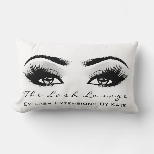 Coussin Rectangle Parties scintillant en argent gris Spa Lashes de m (Recto)