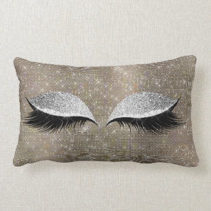Coussin Rectangle Parties scintillant gris argenté Noir Glam Make U