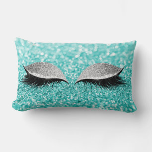 Coussin Rectangle Parties scintillant gris argenté Noir Glam Makeup