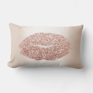 Coussin Rectangle Parties scintillant lèvres Ivory Creamy Pearly Ros
