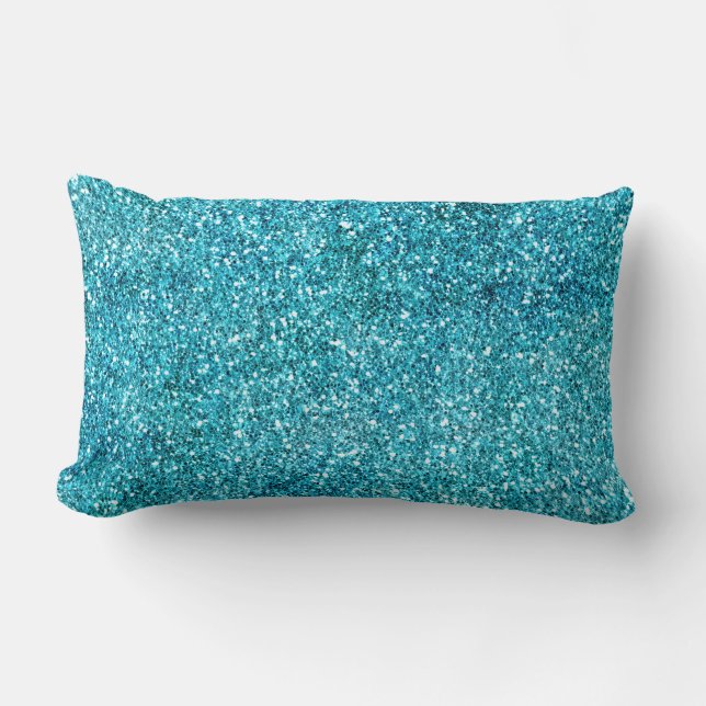 Coussin Rectangle Parties scintillant Mermaid Aqua Glitz (Recto)