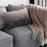 Coussin Rectangle Parties scintillant moderne noire et rose Étincell<br><div class="desc">Parties scintillant moderne noire et rose Étincelles Nom</div>