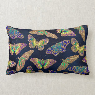 Coussin Rectangle Parties scintillant Motif d'aquarelle marine