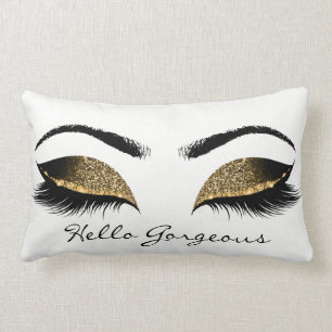 Coussin Rectangle Parties scintillant Noir Blanc Yeux Maquillage Las