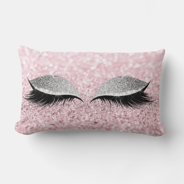 Coussin Rectangle Parties scintillant Noir Maquillage Oeil Lashes Bl (Recto)