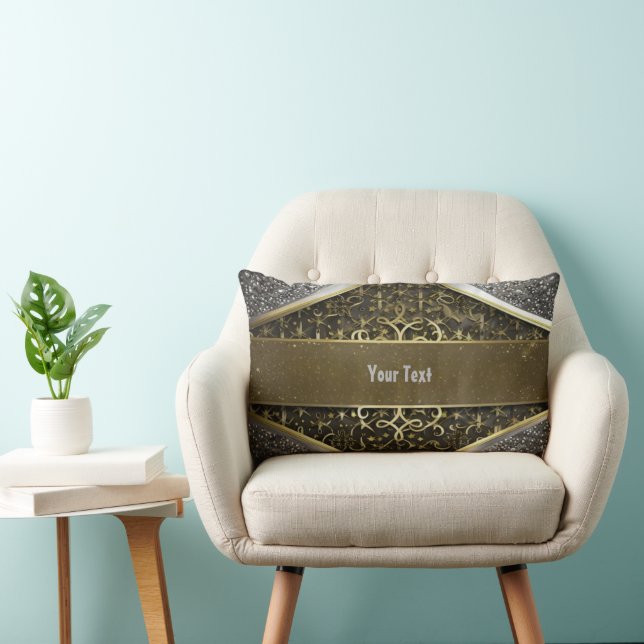 Coussin Rectangle parties scintillant or argent (Chaise)