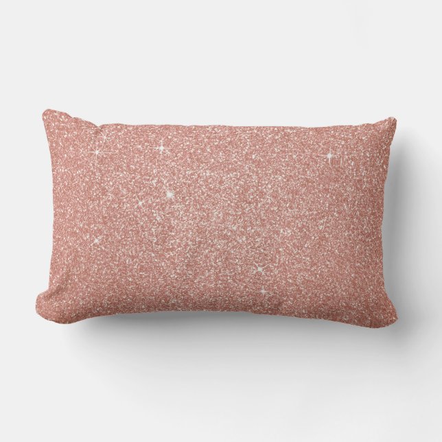 Coussin Rectangle Parties scintillant rose rose or-Blush et étincell (Recto)