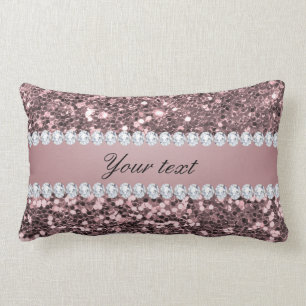 Coussin Rectangle Parties scintillantes et diamants roses à la mode