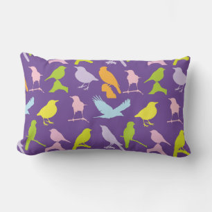 Coussin Rectangle Pastel Coloured Variété d'oiseaux Motif
