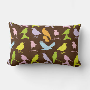 Coussin Rectangle Pastel Coloured Variété d'oiseaux Motif
