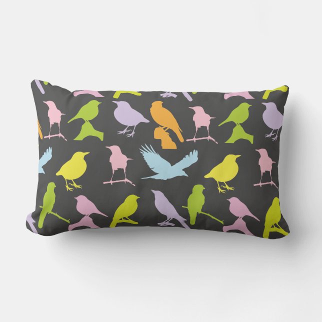 Coussin Rectangle Pastel Coloured Variété d'oiseaux Motif (Recto)
