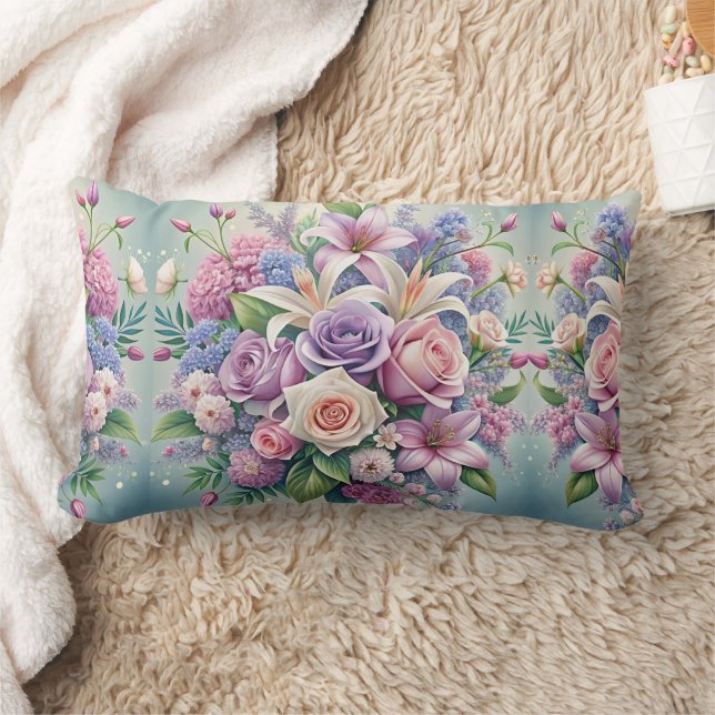 Coussin Rectangle Pastel Floral Elegance Jetez Cover d'oreiller (Couverture)