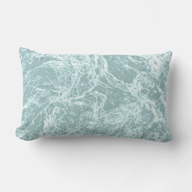Coussin Rectangle Pastel Light Turquoise Abstrait (Recto)