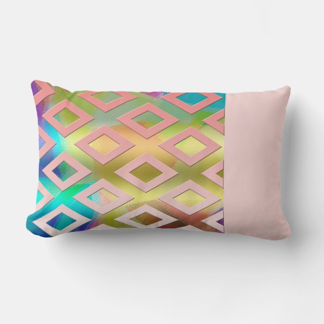 Coussin Rectangle Pastel Pop : Bloc de couleur géométrique (Recto)