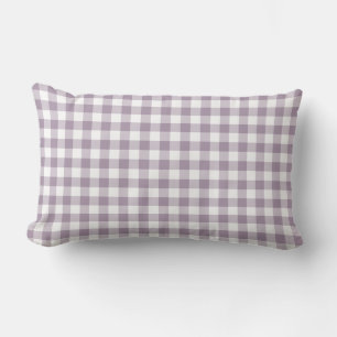 Coussin Rectangle Pastel Purple et Blanc En vichy Motif
