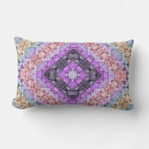 Coussin Rectangle Patchwork folk rétro décoration ornementale violet