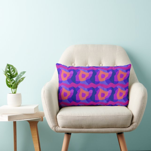 Coussin Rectangle Patchwork psychédélique violet rose orange 2 (Chaise)