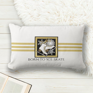 Coussin Rectangle Patinage artistique personnalisé avec paillettes d
